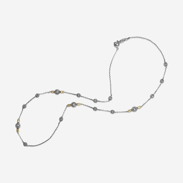 Konstantino Kleos Sterling Silver & 18k Yellow Gold Station Necklace KOMK4768-130-33 - THE SOLIST