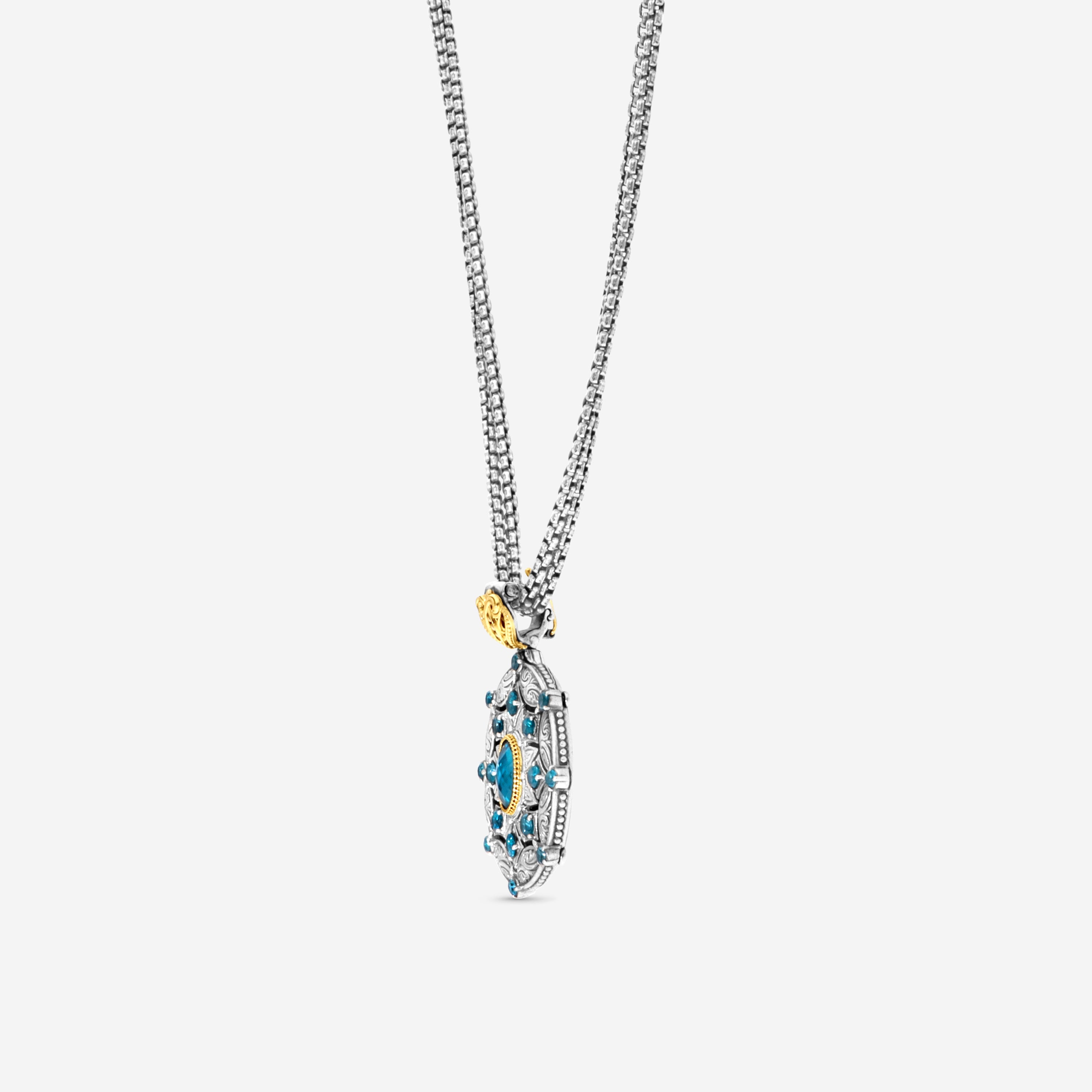 Konstantino Thalassa Sterling Silver & 18K Yellow Gold Pendant Necklace MEMK5126-298-CUT.CHKJ2-131-51