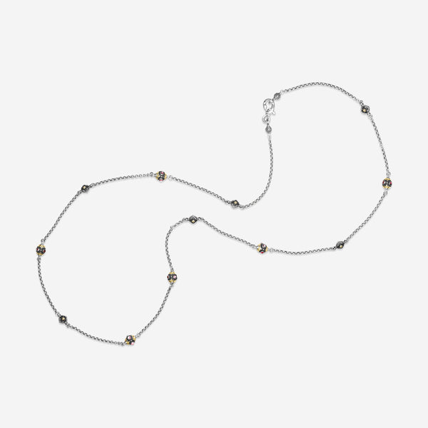 Konstantino Nemesis Sterling Silver and 18K Yellow Gold with Tourmaline Statement Necklace KOMK4724-126-CAB-36 6U - THE SOLIST
