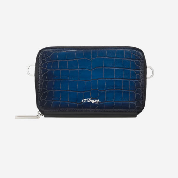 S.T. Dupont Ateiler Blue Leather Small Cigar Pouch 141352