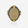 Armenta Old World 18K Yellow Gold, White Sapphire 0.54ct. tw. and Diamond Statement Ring Sz. 7