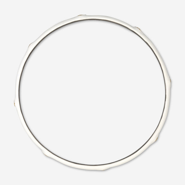 Armenta Old World 18K Yellow Gold, Blackened Sterling Silver & White Enamel Diamond Bangle Bracelet 14216