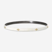 Armenta Old World 18K Yellow Gold, Blackened Sterling Silver & White Enamel Diamond Bangle Bracelet 14216