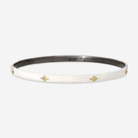 Armenta Old World 18K Yellow Gold, Blackened Sterling Silver & White Enamel Diamond Bangle Bracelet 14216