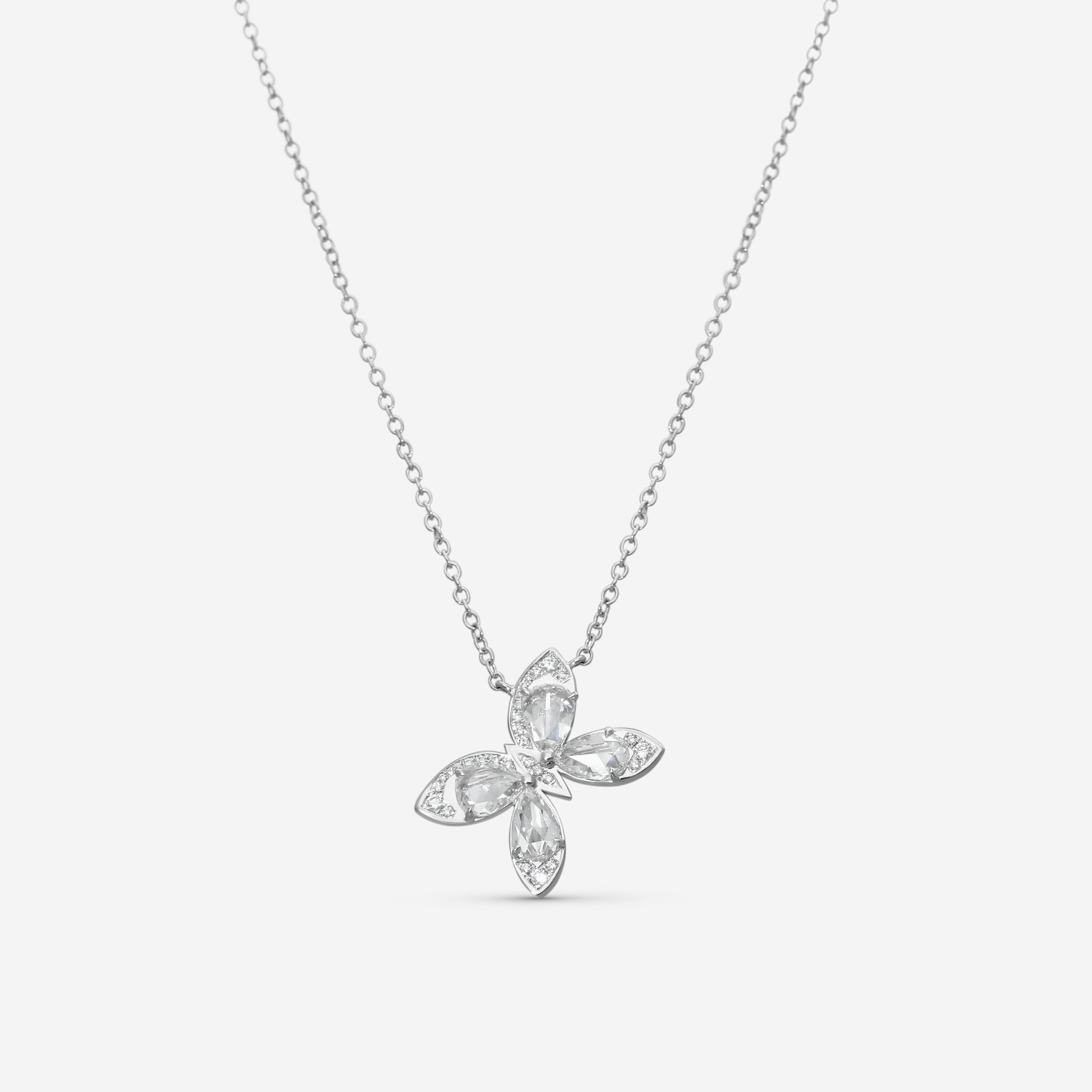 Lugano Kite 18K White Gold Diamond Pendant Necklace 1432216 - THE SOLIST