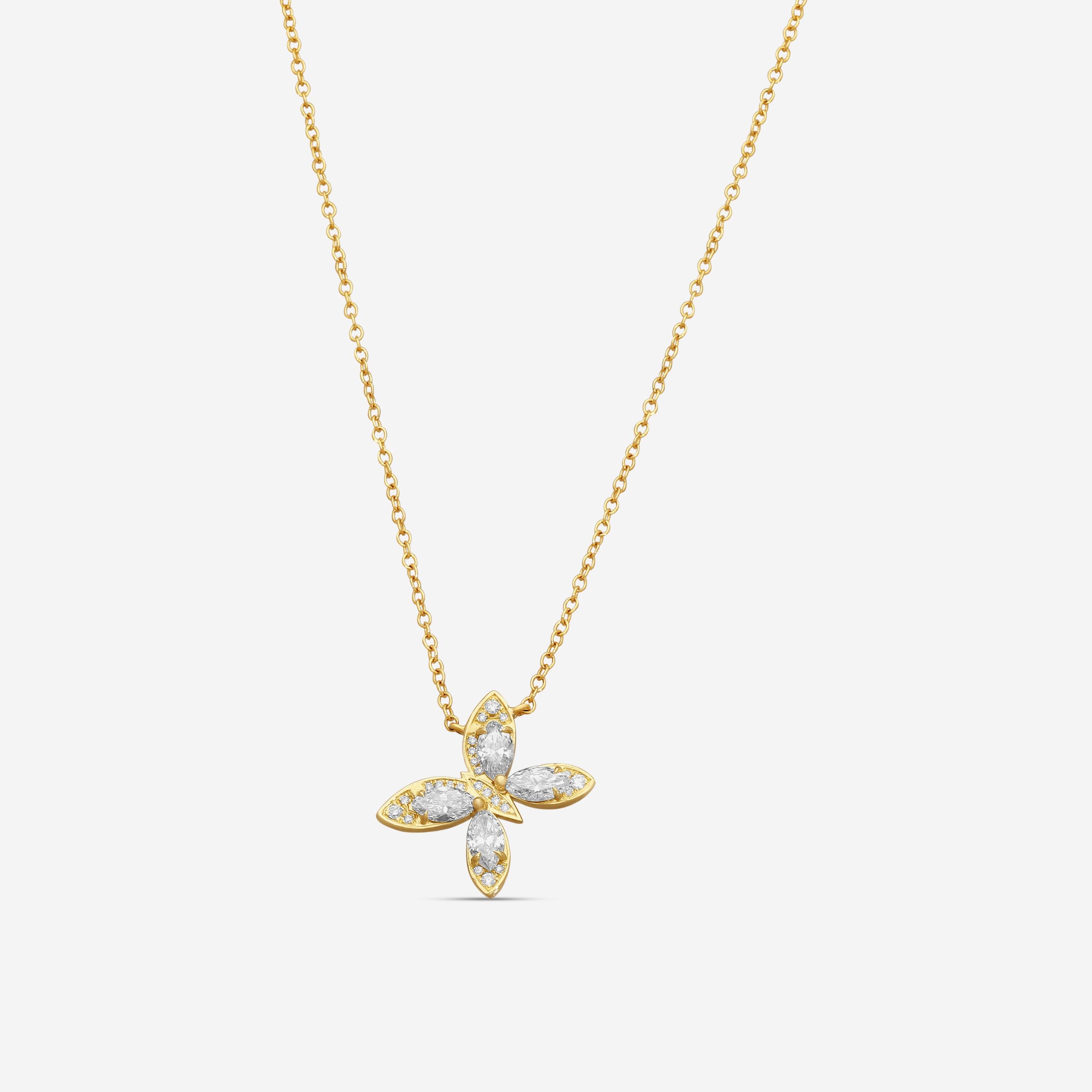 Lugano 18K Yellow Gold Butterfly Diamond Necklace 1432220