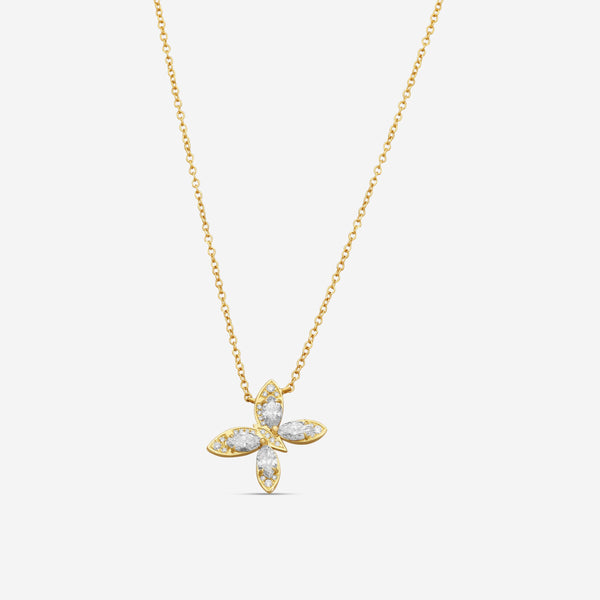 Lugano 18K Yellow Gold Butterfly Diamond Necklace 1432220