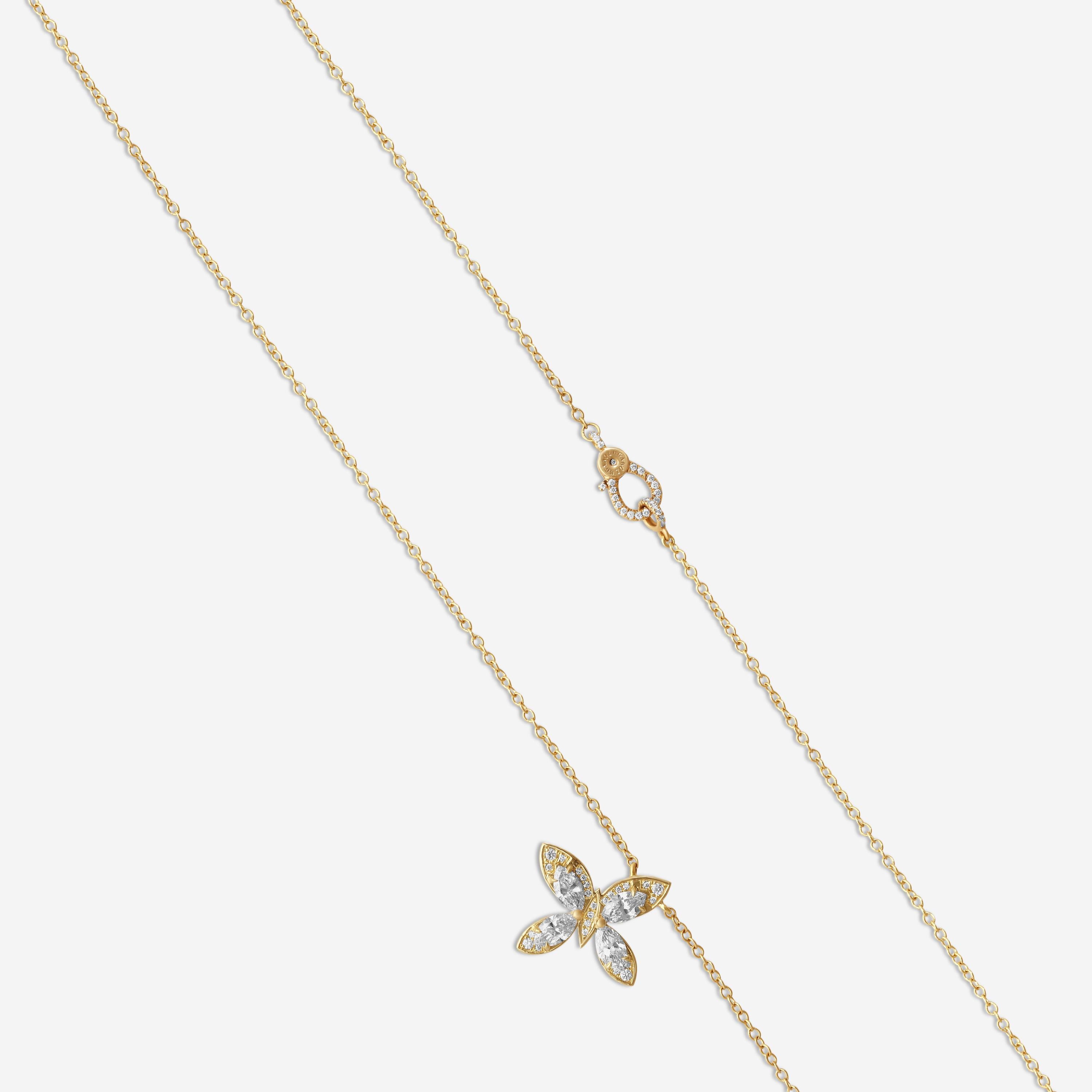 Lugano 18K Yellow Gold Butterfly Diamond Necklace 1432220