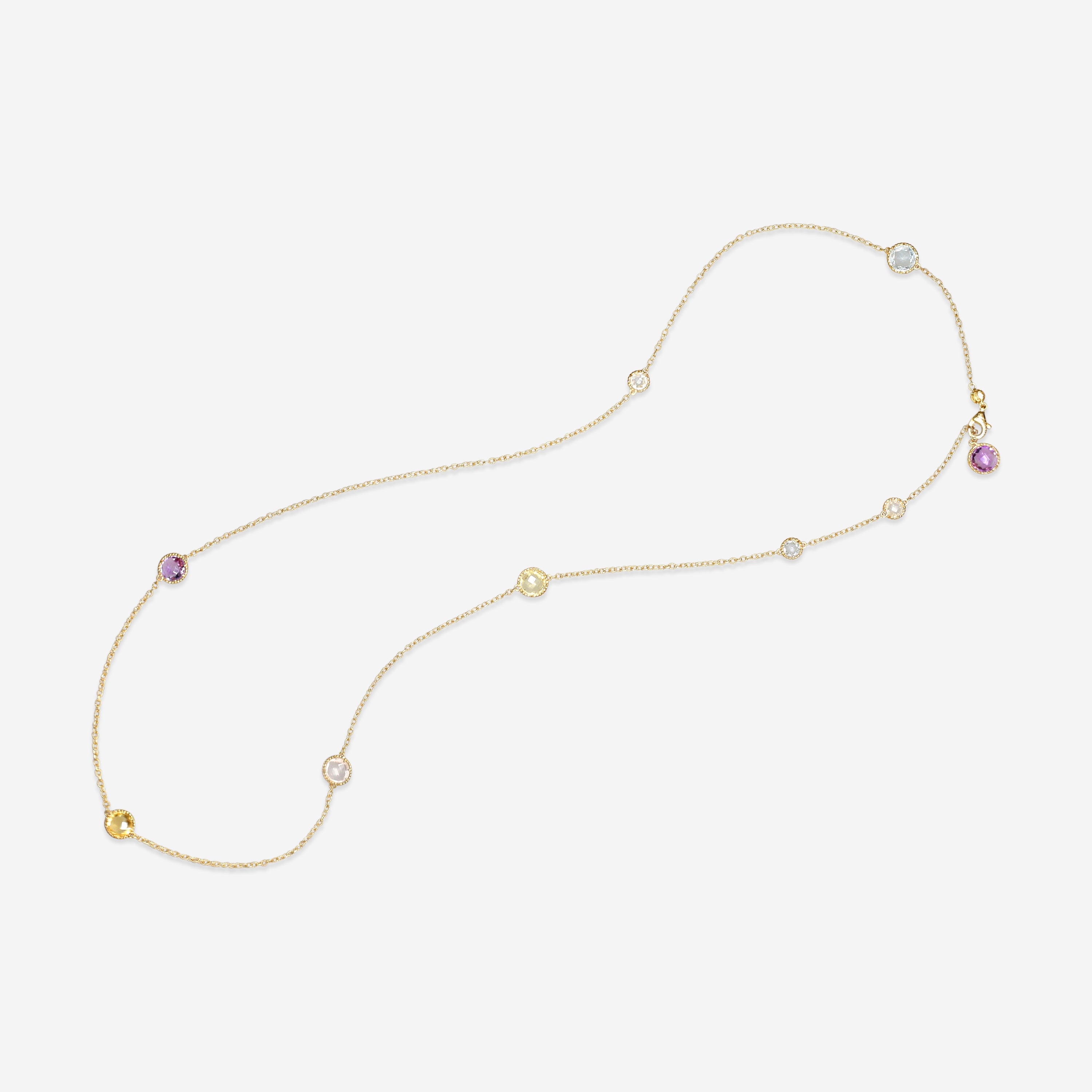Nanis 18K Yellow Gold Blue Topaz & Citrine Necklace CN13-560 - THE SOLIST