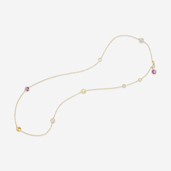 Nanis 18K Yellow Gold Blue Topaz & Citrine Necklace CN13-560 - THE SOLIST