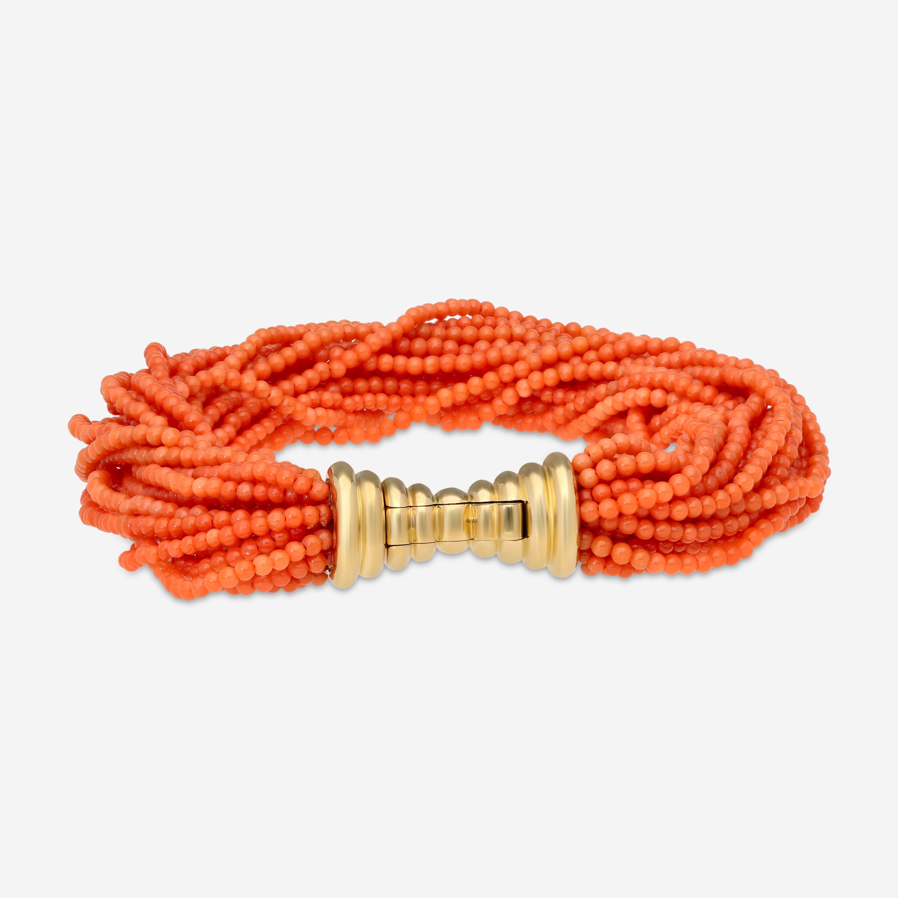 Assael Corallia Sciacca Coral & 18K Yellow Gold Multi-Strand Bracelet B-SC00017