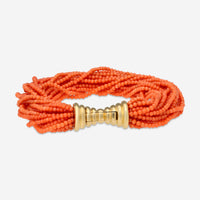Assael Corallia Sciacca Coral & 18K Yellow Gold Multi-Strand Bracelet B-SC00017