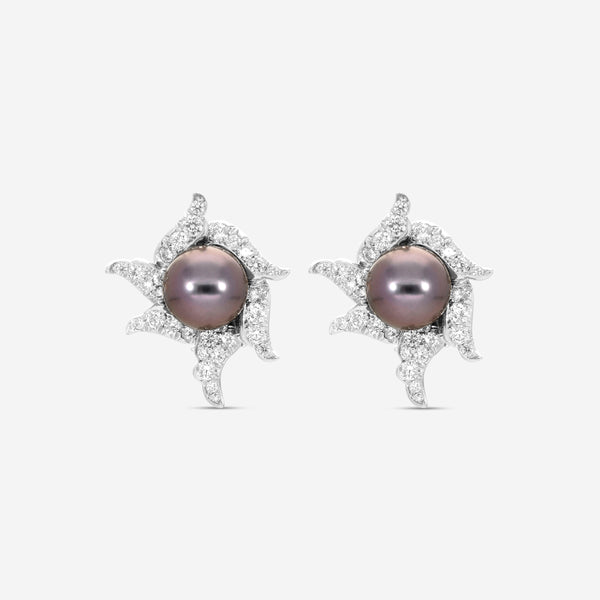 Assael Angela Cummings Platinum & 18K White Gold Pearl & Diamond Wave Earrings ACE0051 - THE SOLIST