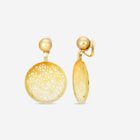 Assael 18K Yellow Gold Fancy Yellow Diamond & Golden South Sea Cultured Pearl Jadeite Earrings ECO-GJD
