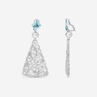 Assael Platinum Aquamarine, Grey Jadeite & Tahitian Natural Color Cultured Pearl Drop Earrings ECO-TJD00003 - THE SOLIST