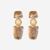 Assael 18K Rose Gold & Golden Oak Petrified Wood Golden South Sea Cultured Pearl Drop Earrings ECO-GPW00003