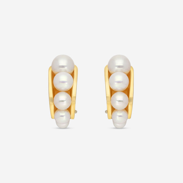 Assael 18K Yellow Gold Akoya Cultured Pearl Clipback Earrings E7020 - THE SOLIST