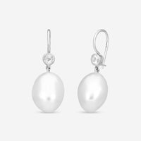 Assael 18K White Gold Diamond & South Sea Baroque Pearl Drop Earrings E5277