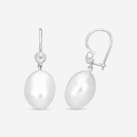 Assael 18K White Gold Diamond & South Sea Baroque Pearl Drop Earrings E5277