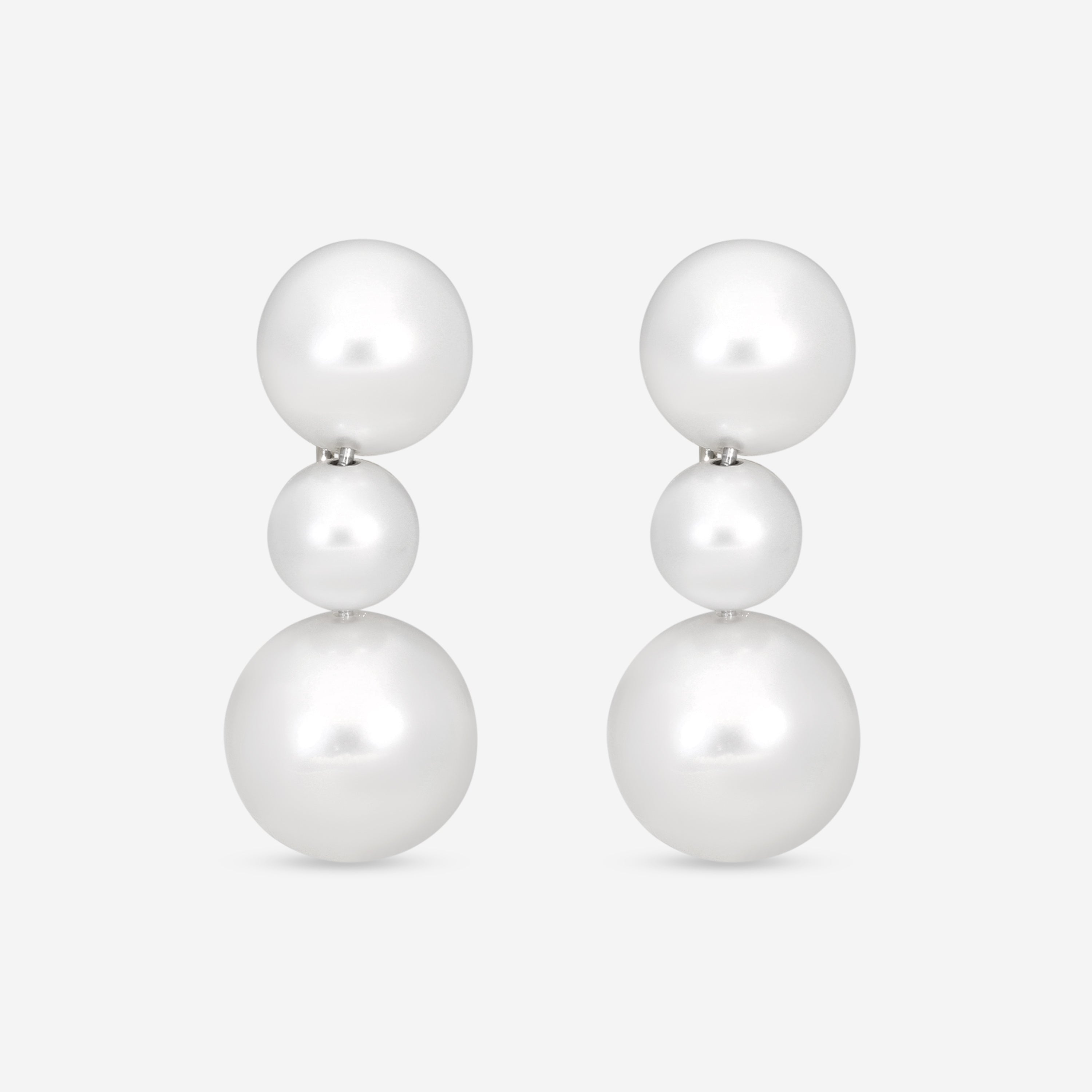 Assael 18K White Gold South Sea Cultured Pearl Connector Earrings EPC-WSS00007