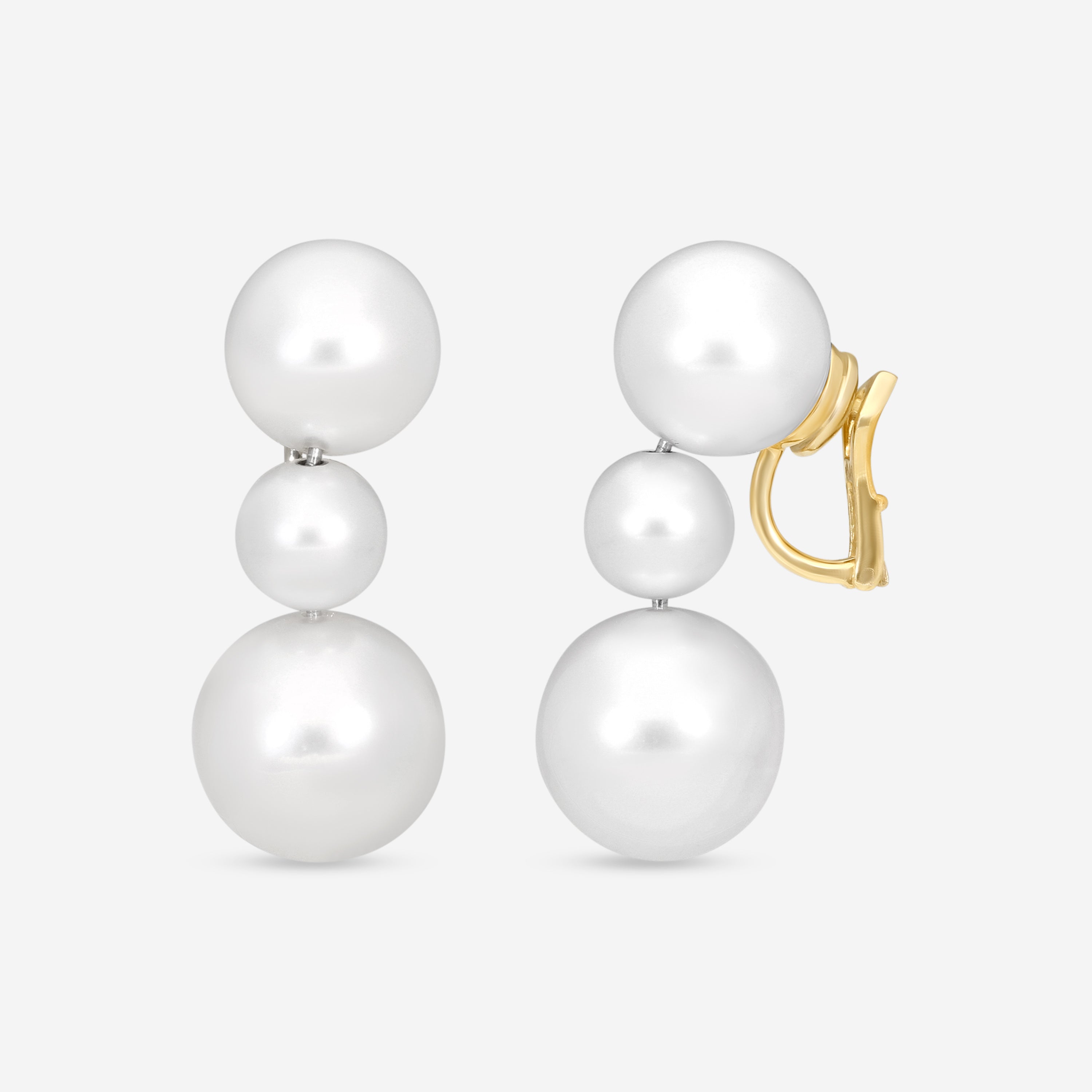 Assael 18K White Gold South Sea Cultured Pearl Connector Earrings EPC-WSS00007