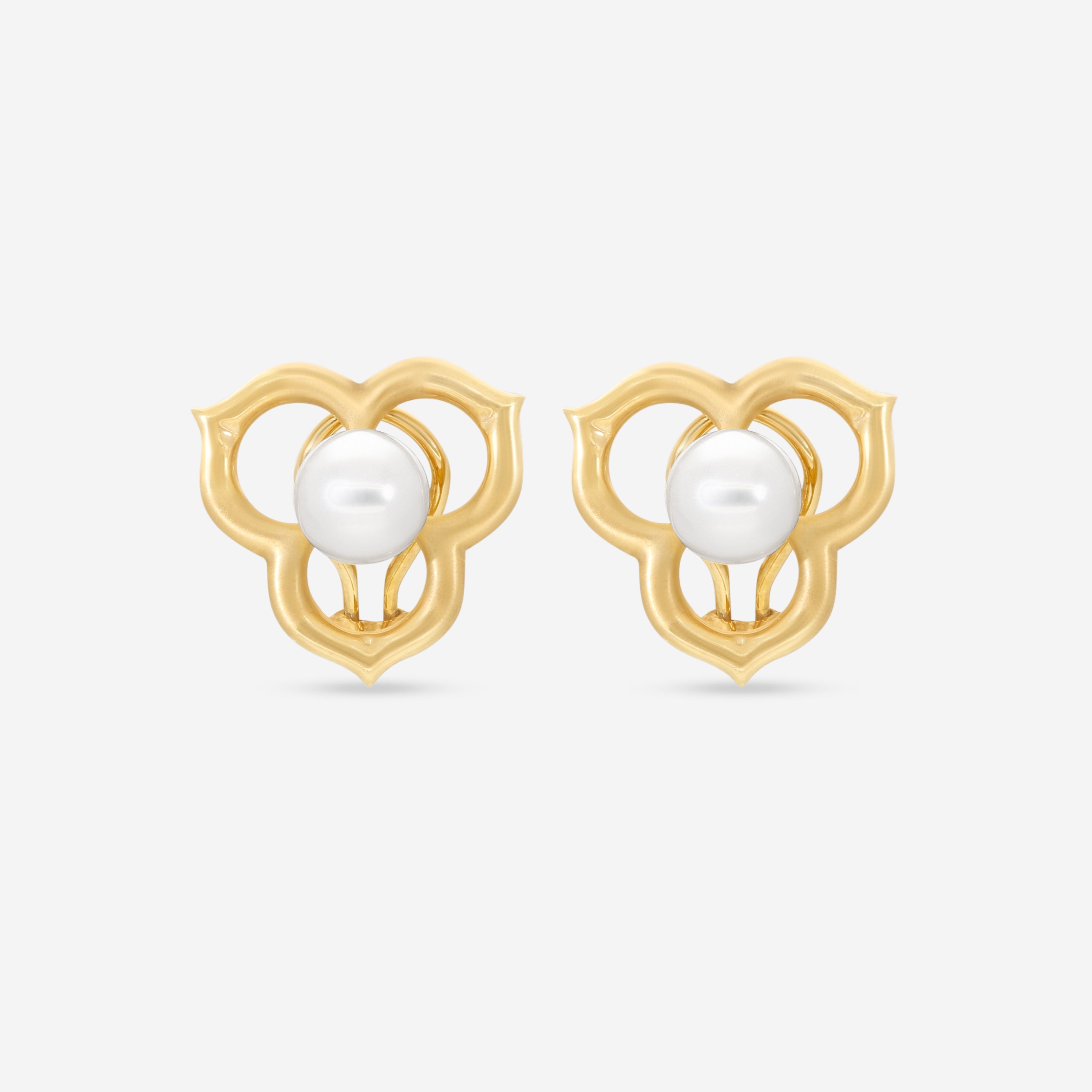 Assael Angela Cummings 18K Yellow Gold Akoya Pearl Open Petal Earrings ACE0163