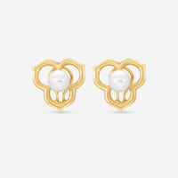 Assael Angela Cummings 18K Yellow Gold Akoya Pearl Open Petal Earrings ACE0163