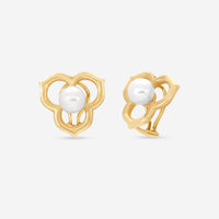 Assael Angela Cummings 18K Yellow Gold Akoya Pearl Open Petal Earrings ACE0163