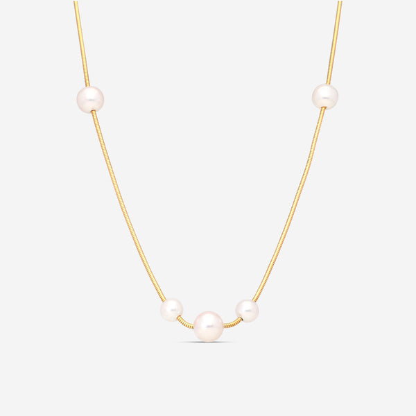 Assael 18K Yellow Gold Japanese Akoya Pearl Silk Necklace NSA6595Y36-19