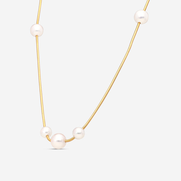 Assael 18K Yellow Gold Japanese Akoya Pearl Silk Necklace NSA6595Y36-19