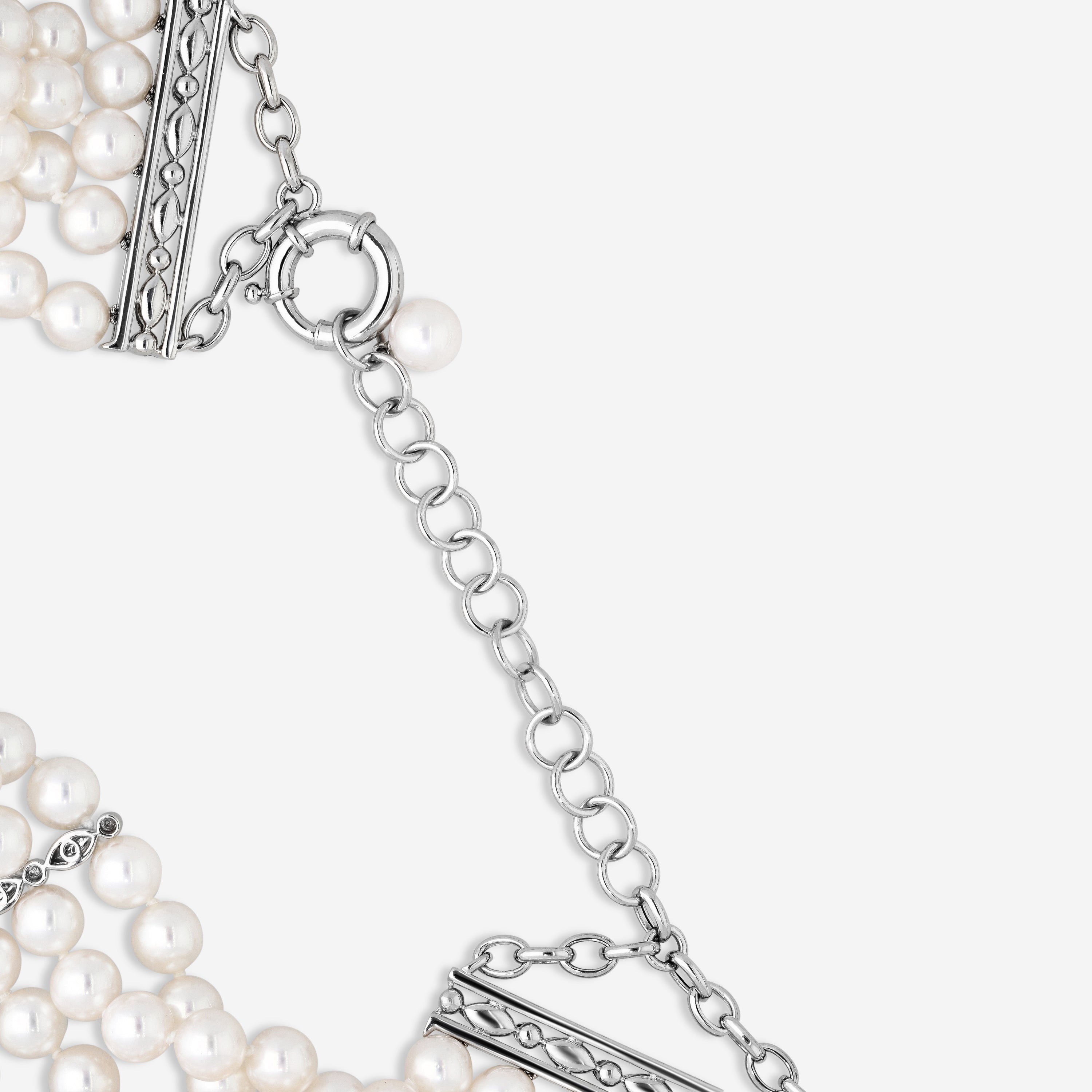 Assael 18K White Gold Akoya Cultured Pearl Choker Necklace N4803