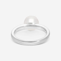 Assael 18K White Gold Single Akoya Cultured Pearl Ring Sz. 6.75 R4104