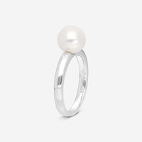 Assael 18K White Gold Single Akoya Cultured Pearl Ring Sz. 6.75 R4104