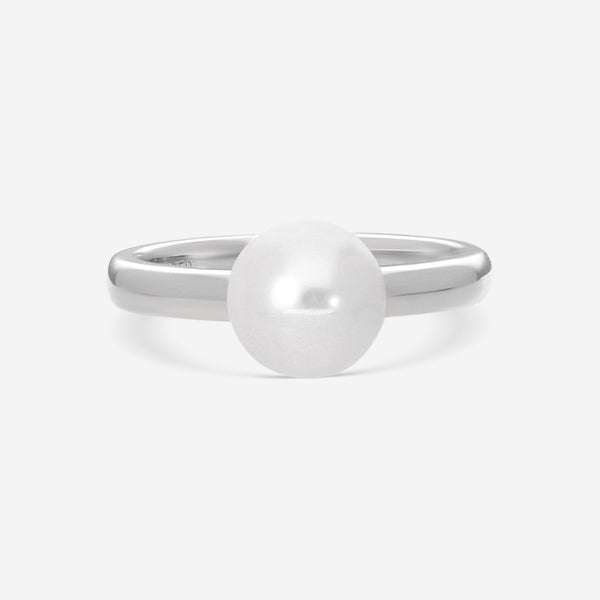 Assael Kelly 18K White Gold Single Akoya Pearl Ring Sz. 6.75 R4132
