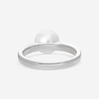 Assael Kelly 18K White Gold Single Akoya Pearl Ring Sz. 6.75 R4132