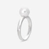 Assael Kelly 18K White Gold Single Akoya Pearl Ring Sz. 6.75 R4132