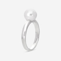 Assael Kelly 18K White Gold Single Akoya Pearl Ring Sz. 6.75 R4132