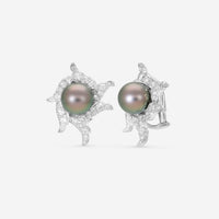 Assael Angela Cummings Platinum & 18K White Gold Pearl & Diamond Wave Earrings ACE0087