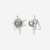 Assael Angela Cummings Platinum & 18K White Gold Pearl & Diamond Wave Earrings ACE0087