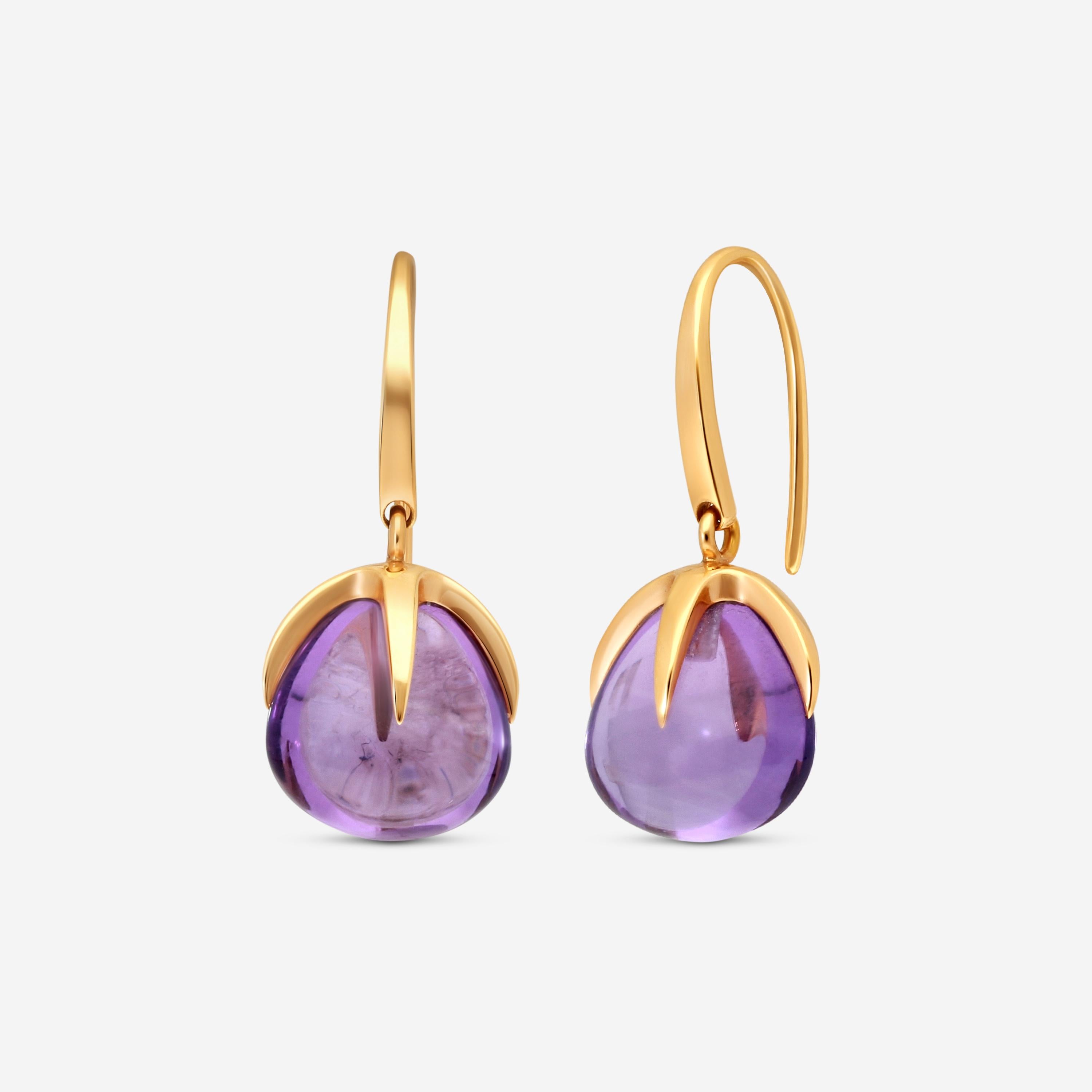 Pomellato Veleno 18K Rose Gold Amethyst Drop Earrings O.B303/07/01-92 - THE SOLIST
