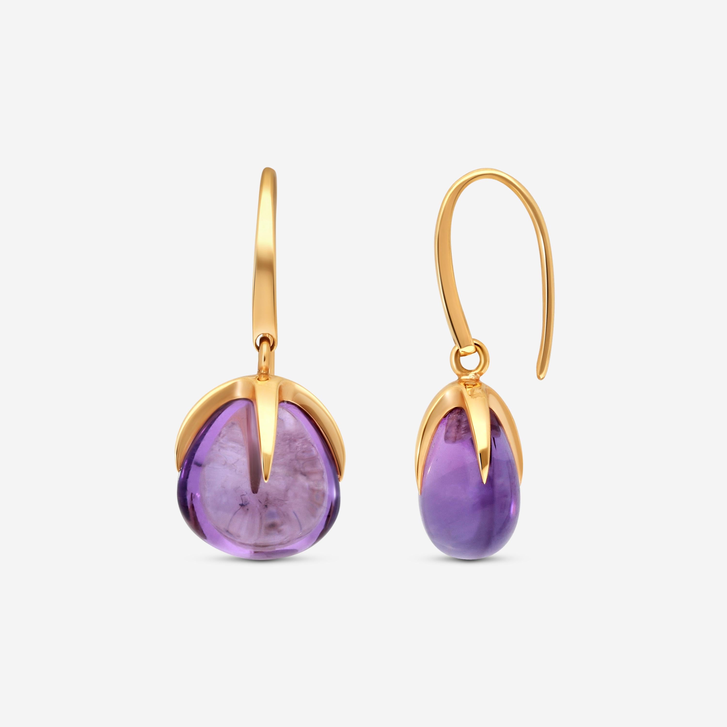 Pomellato Veleno 18K Rose Gold Amethyst Drop Earrings O.B303/07/01-92 - THE SOLIST