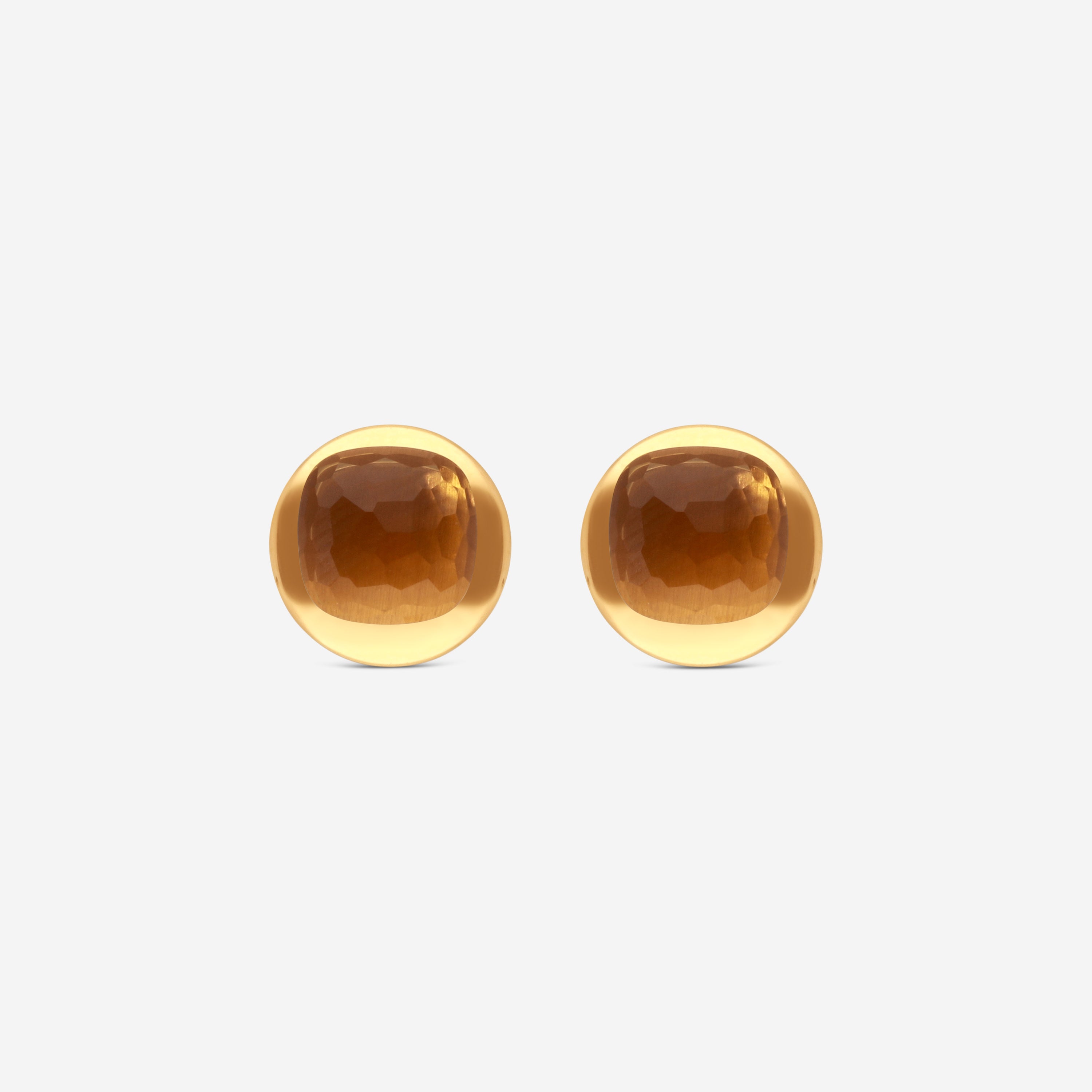 Pomellato Nudo 18K Rose Gold Citrine Stud Earrings O.B601/06/OV-98