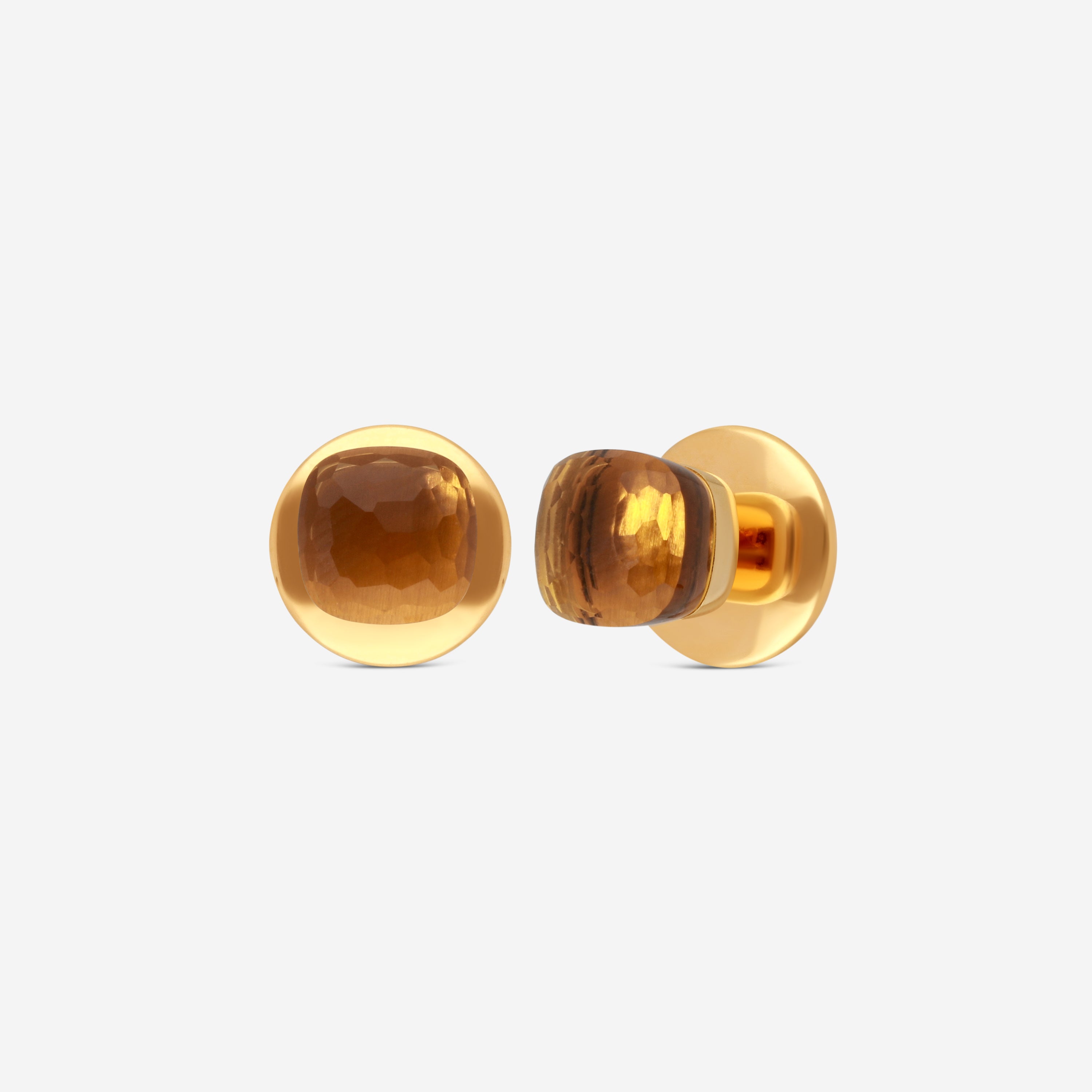 Pomellato Nudo 18K Rose Gold Citrine Stud Earrings O.B601/06/OV-98