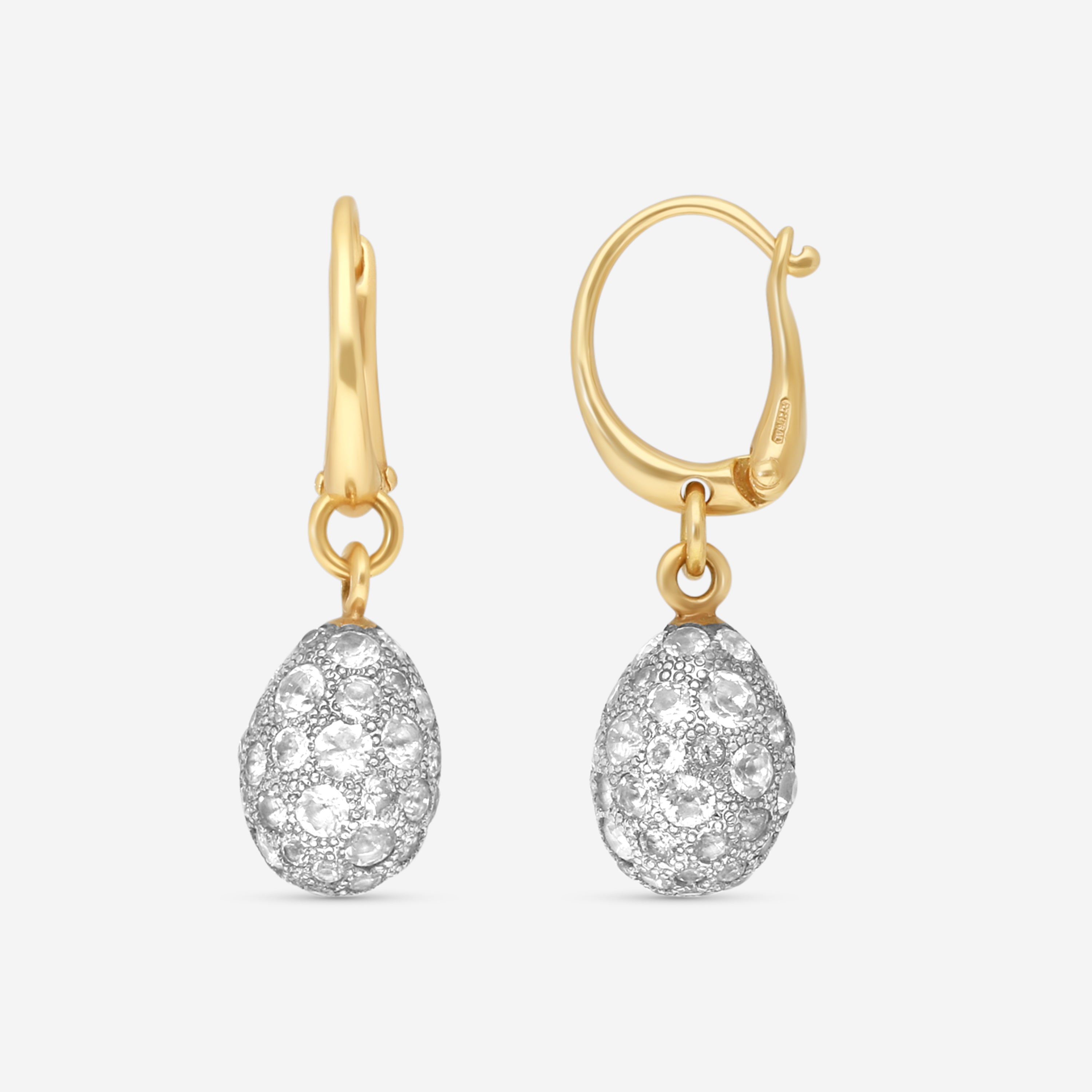 Pomellato Tabou 18K Rose Gold and Sterling Silver White Topaz Drop Earrings O.A908/A/O7TB-103 - THE SOLIST