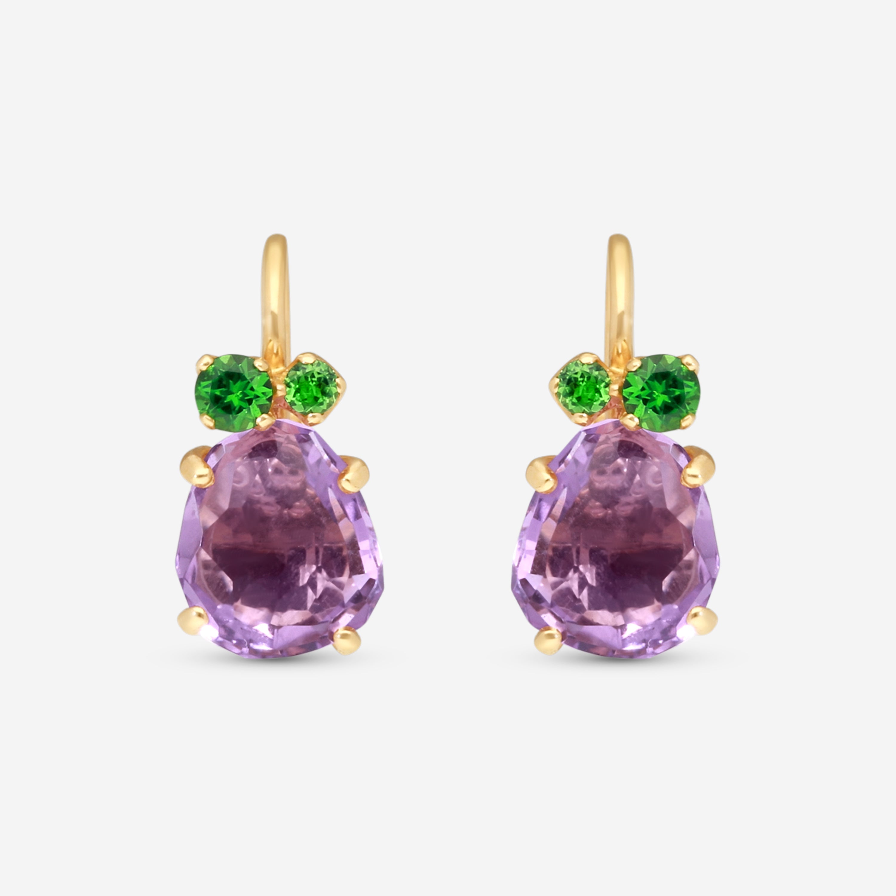 Pomellato 18K Yellow Gold Tsavorite & Amethyst Earrings O.B203/07OIT7 - THE SOLIST