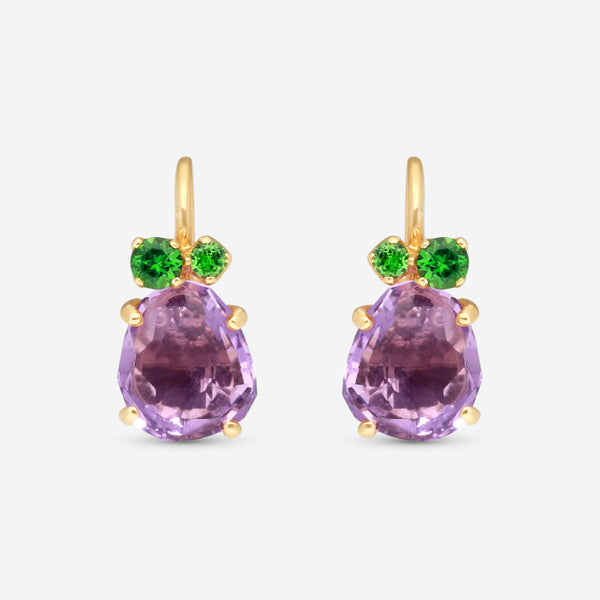 Pomellato 18K Yellow Gold Tsavorite & Amethyst Earrings O.B203/07OIT7 - THE SOLIST