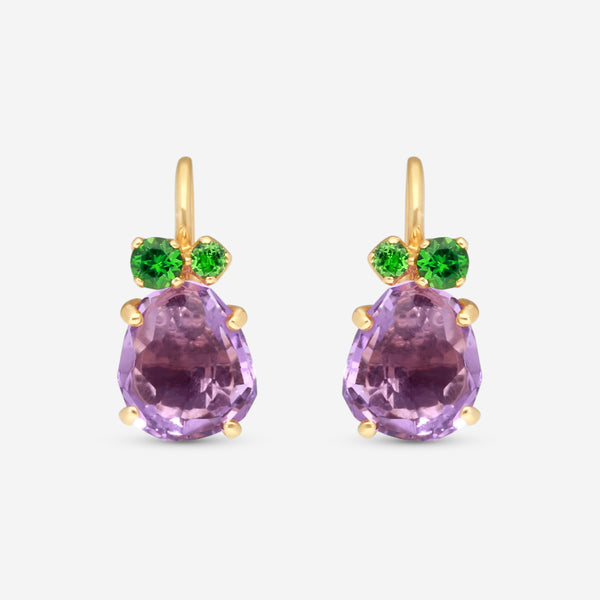 Pomellato Bahia 18K Rose Gold Amethyst and Tsavorite Drop Earrings O.B203/07OIT7-108 - THE SOLIST