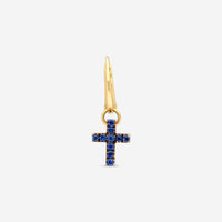 Pomellato 18K Yellow Gold Sapphire Mono Cross Earring GO13436 - THE SOLIST