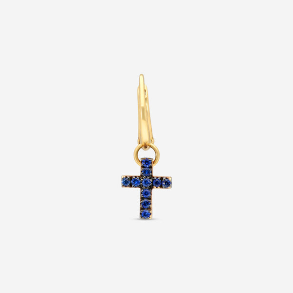 Pomellato 18K Yellow Gold Sapphire Mono Cross Earring GO13436 - THE SOLIST