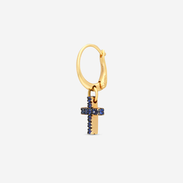 Pomellato 18K Yellow Gold Sapphire Mono Cross Earring GO13436 - THE SOLIST